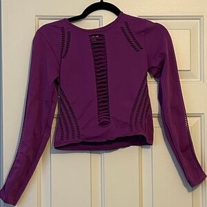 Urban Outfitters Purple Cut-Out Long Sleeve Top